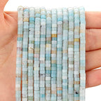 BONNY BOXX 150PCs Natural Amazonite Spacer Beads, Loose Semi Precious Flat Round Gemstone Heishi Disc Stone Beads for Beading Jewelry Making 4mm*2mm - color: Amazonite, size: 4MM*2MM