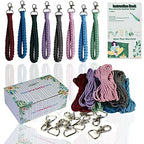 Adult DIY Craft Keychain Making Kit Boho Macrame Keychain Kit Includes Key Rings Precut Macrame Cord Instructions to Make Cute Keychains and Lanyards Kids Crafts Projects Kits Macrame Beginners - color: Macrame Keychain Kits