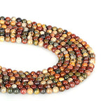 ICAI Beads（Picasso） Natural Stone Gemstone Round Loose Beads Crystal Energy Stone Healing Power for Jewelry Making DIY,1 Strand 46-48pcs（8mm） - color: Picasso, size: 8mm