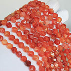 MJDCB Best Sellers Natural Stone Beads Faceted Polygon Red Agate Crystal Energy Stone Healing Power for Jewelry Making(8mm) - color: Red Agate