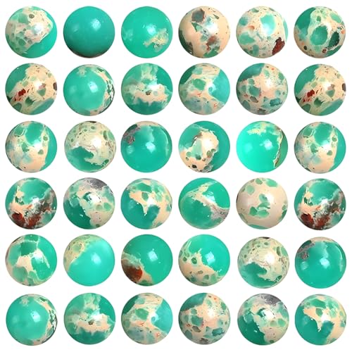 100pcs Natural Stone Beads 8mm Green Imperial Jasper Round Genuine Real Stone Beading Loose Gemstone Hole Size 1mm DIY Charm Smooth Beads for Bracelet Necklace Earring Jewelry Making Crafts - color: Green Imperial Jasper