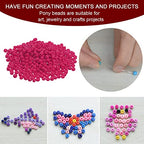 HARFINGTON 2000Pcs Small Glass Beads 6/0 4mm Loose Tiny Round Small Beads for Bracelet Earring Rings Jewelry Making, Dark Fuchsia - color: Dark Fuchsia
