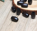 20Pcs 30 x 20mm Oval Wood Beads with 10mm Large Hole Wooden Loose Spacer Beads for Bead Crafts Making, Black - color: 30x20mm, Black#20pcs