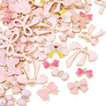 Craftdady Enamel Dangle Charms Pendant Food Animal Flower Cute Charms Colorful Metal Fruit Pendants Hang Ornament for Craft Bracelet Necklace Earring Key Chains Jewelry Making - color: Pink Bowknot