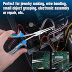 SPEEDWOX 2PCS Long Reach Needle Nose Pliers Set Long Nose Pliers & Bent Needle Nose Pliers Extra Long Pliers Tool Kit for Jewelry Making, Wire Bending and Object Gripping on Narrow Space - style: 2PCS Needle Nose Pliers