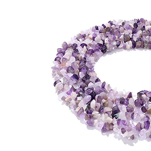 BEADIA Irregular Natural Amethyst Crystal Stone Loose Semi Gemstone Beads for Jewelry Making 5-8mm 80cm - color: Amethyst, size: 5-8mm 80cm