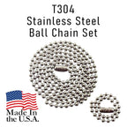 Stainless Steel Military Dog Tag Chain Set, 27 inch and 4.5 inch Ball Chains, 2.4mm #3 Size Chain