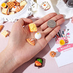 Craftdady Resin Plastic Miniature Food Snack Pendants Charms Ice Drink Juice Pendants Cute Bottle Fruit Keychain Charms Hang Ornament for DIY Craft Earring Bracelet Necklace Jewelry Making - color: Mixed Color Pastry Bread
