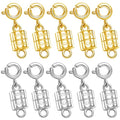 S925 Sterling Silver Magnetic Necklace Clasps and Closures, Magnetic Clasps for Necklaces,Magnetic Clasp Converter for Jewelry Making Supplies (5golden+5silvery) - color: 5golden+5silvery