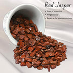 Red Jasper Pre Drilled Natural Crystals Crushed Chips Beads for Jewelry Making, DIY Handmade Healing Crystals (25 Inch Strand) - color: Red Jasper