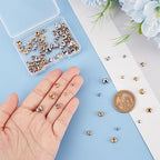UNICRAFTALE 120pcs 2 Colors 6 Styles 304 Stainless Steel Metal Half Rondelle Spacer Caps Crimping Beads for Jewelry Making Crafts - size: 3.5-6.5 mmDia