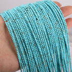 155pcs 2mm Natural Turquoise Stone Loose Round Beads Gemstone Smooth Samll Spacer Beads for jewerly Making Bracelet Necklace - color: Turquoise, size: 2 mm