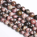 8MM 45PCS Natural Stone Black Rhodochrosite Gemstone Beads for Jewelry Making DIY Bracelet Necklace Semi Precious Beads - color: Black Stripe Rhodochrosite, size: 8mm