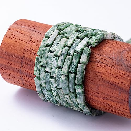 Natural African Jade Rectangle Tube Beads 4x13mm 38cm/str Loose Semi Gemstone Stone Beads for Making Bracelets Necklace Earrings - color: African Jade, size: 4x13mm Rectangle