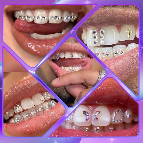 Tooth Gem Kit, DIY Crystals Jewelry Kit Teeth Gems Set, Professional Fashionable Tooth Gems Starter Set