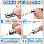 Zhehao 3 Pieces Jewelry Making Pliers Tool Set Diagonal Side Cutting Pliers Double-ended Pin Vise Wire Twisting Tools Antique Jewelry Accessories for DIY Craft Hand Making Winding Copper Wire