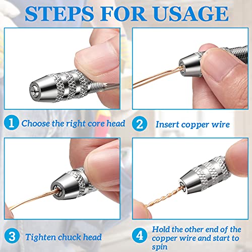 Zhehao 3 Pieces Jewelry Making Pliers Tool Set Diagonal Side Cutting Pliers Double-ended Pin Vise Wire Twisting Tools Antique Jewelry Accessories for DIY Craft Hand Making Winding Copper Wire