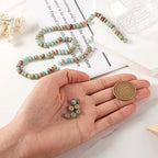 Cheriswelry 102pcs/Strand 6mm Rondelle Natural Aqua Terra Jasper Stone Beads Tiny Gemstone Loose Spacer Abacus Beads for DIY Earring Bracelet Necklace Craft Jewelry Making Supplies - color: Natural Aqua Terra Jasper