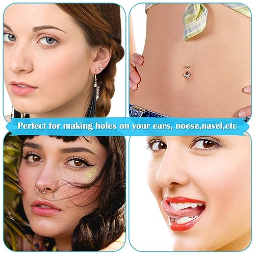 Ear Piercing Gun with Piercing Tools Kit, Professional Ear Nose Piercing Gun Machine with Stainless Steel Piercing Studs, Crystal Earrings Set for At Home Salon Earlobe Cartilage Helix Tragus Piercing - color: Blue Gun with Ear Studs