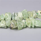 10-13mm Natural Irregular Freeform Raw Prehnite Stone Nugget Beads Reiki Crystal Healing Minerals Quartz Bead DIY Jewelry Making - color: Prehnite