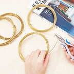 BENECREAT 18 Gauge 32.8 Feet Round Copper Wire Gold Brass Wire for Jewelry Beading Craft Work - size: 18 Gauge