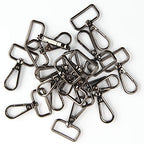 JWBIZ 15 Pcs D Ring Swivel Lobster Claw Clasp, Push Gate Snap Hooks Trigger Clips(Gun Black, 1 inch) - color: Gun Black, size: 1 inch