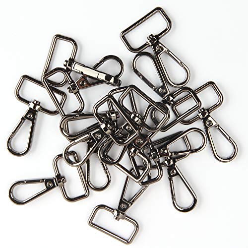 JWBIZ 12 Pcs D Ring Swivel Lobster Claw Clasp, Push Gate Snap Hooks Trigger Clips(Gun Black, 1 1/4 inch) - color: Gun Black, size: 1 1/4 inch