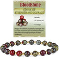 QOGIR 14k gold Handmade Healing Bracelet, Natural Gem Stone Crystal Elastic Gold Bracelet - color: Dragon Bloodstone - Strength and Courage, size: 6m