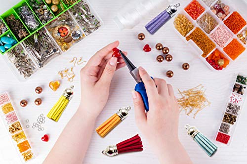 PAXCOO Tassels for Jewelry Making, 50pcs Leather Tassel Keychain Charms Bulk with 50pcs Jump Rings for Bracelets, Acrylic Key Chain Blanks and Craft Supplies - size: 38 mm