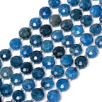 8×5mm Apatite Natural Stone Beads for Jewelry Making About 35-40pcs 1 Strand 15" Drilled Flat Faceted Cabochon Gemstone Beads for Bracelets Necklace DIY Crafts - color: Apatite
