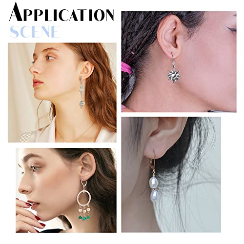 SUNNYCLUE 1 Box 100Pcs Leverback Earring Hooks 304 Stainless Steel Earwires Earrings Hook Bulk with Loop Leverbacks Ear Lever Back for Jewelry Making Findings Ear Backs Closed Clasps - color: 100pcs Stainless Steel Leverback Earwires