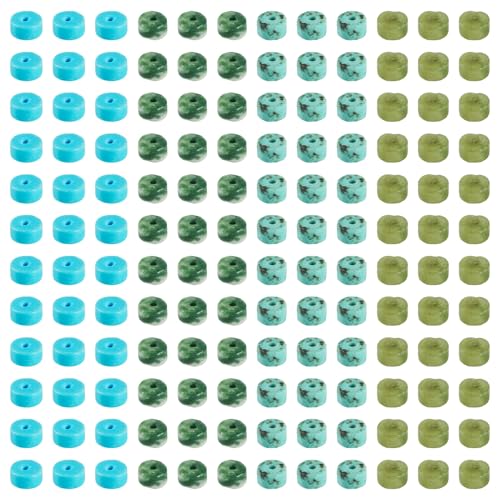 Craftdady 200Pcs Natural Stone Beads Green Jasper African Turquoise Beads Heishi Disc Stones Spacer Bead Flat Round Gemstone Bead for DIY Jewelry Bracelets Necklaces Making, 4 Styles - color: Green 4x2 mm