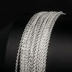 33 Feet Silver Cable Chains Roll, 2MM Silver Plated Brass Flat Cable Link Chain Spool Bulk for Jewelry Making DIY Craft - color: 2.0mm silver cable chain