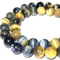 ABCGEMS 2-Tone Namibian Blue Tigers Eye Beads (Gorgeous Silky Lusture- Beautiful Matrix) Jewelry Making Craft Smooth Round 8mm