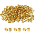 uxcell 500 Pcs Tube Crimp Beads, 2.5x2.5mm Copper Crimp Beads End Stopper Beads Tiny Loose Spacer Beads for Earrings Necklaces Bracelets Pendant DIY Crafts, Gold - color: Gold, size: 2.1 mm