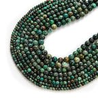 100Pcs Natural Stone Beads 6mm African Turquoise Round Gemstone Loose Beads with Elastic Bracelet String for Bracelets Necklace Jewelry Making - color: African Turquoise, size: 6mm