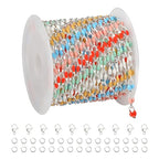 YOUBEIYEE 2 Meters Silver Plated Jewelry Making Chains Bulk Mixed Color Enamel Chain Handmade Women Necklace Bracelet DIY Jewelry Supplies Findings - color: Light Colorful