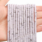BONNY BOXX 1 Strand (150PCs) Natural 2 * 4mm Howlite Rondelle Beads, Natural Abacus Disk Stone Beads Loose Spacer Gemstone for DIY Bracelet Necklace Jewelry Making - color: Howlite, size: 2*4MM