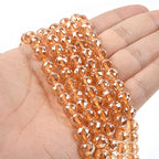 Yellow Coated Clear Quartz 8mm Gemstone Faceted Round Loose Strand Beads for DIY Necklace Bracelet Jewelry Making 15 Inch - color: Yellow Coated Clear Quartz