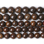 4MM 86PCS Natural Stone Bronzite Gemstone Spacer Loose Beads for Jewelry Making DIY Bracelet Necklace 1 Strand - color: Bronzite, size: 4mm