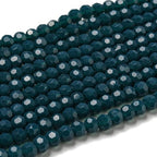 Perlin Czech Bohemian Crystal Glass Beads Faceted Round 4mm 90 Pieces Loose Spacer 1 Strand Beads for DIY Jewelry Earrings Necklace Bracelet Making (Indian Sapphire Opaque) - color: Indian Sapphire Opaque