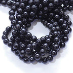 Natural Stone Beads 6mm Black Polished Round Smooth Agates Gemstone Beads for Jewelry Making 15 Inch(Black Onyx,6mm) - color: Black Onyx, size: 6mm