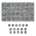 Melius Acrylic Silver Letter Beads, 1450 Pcs 4x7mm Round Alphabet Beads in 28 Grid Box for Jewelry Making, DIY Bracelets, Necklaces, Key Chains, Bracelets - color: Silver, size: 4x7mm