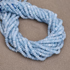 BONNY BOXX 1 Strand (150PCs) Natural 2 * 4mm Aquamarine Rondelle Beads, Natural Abacus Disk Stone Beads Loose Spacer Gemstone for DIY Bracelet Necklace Jewelry Making - color: Aquamarine, size: 2*4MM