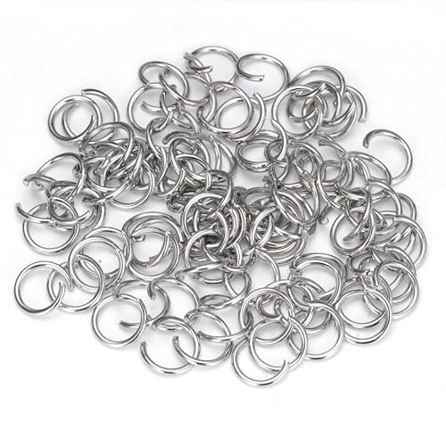 1000Pcs 10mm Stainless Steel Open Jump Rings 16 Gauge Metal O Rings Single Loop Connectors for Jewelry Necklaces Bracelet Earrings Keychains Chainmail DIY Making - color: dark silver-16gauge, size: 10mm