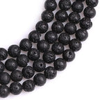 HAAMIIQII 45pcs 8mm Natural Black Lava Stone Beads Round Loose Gemstone Beads for Jewelry Making Strand 15 Inch - color: Black Volcanic Lava, size: 8mm 45pcs