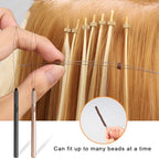 Hair Extension Pliers Kit Microlink Pliers for Extensions Hair Extension Beading Tool Hair Needle Pulling Hook Hair Styling Bead Closer and Remover Pliers - color: Gold