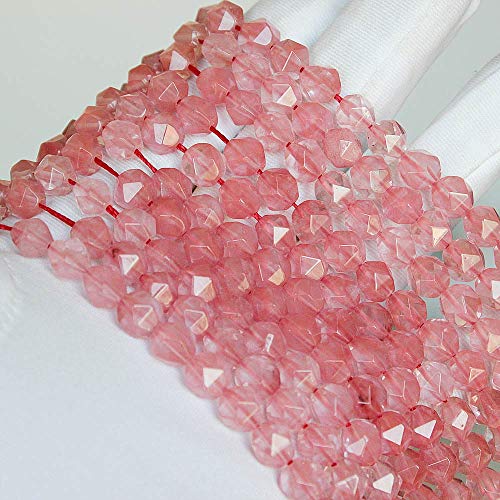 MJDCB Best Sellers Stone Beads Faceted Polygon Red Watermelon Crystal Crystal Energy Stone Healing Power for Jewelry Making(8mm) - color: Red Watermelon Crystal