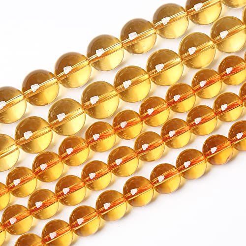 90pcs 4mm 7A Natural Citrine Beads Round Loose Spacer Crystal Energy Healing Power Stone Beads for Jewelry Making DIY Bracelet Necklace Accessories(Citrine, 4mm) - color: Citrine, size: 4mm