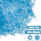 Blue Glass Seed Beads 5000 Pcs, 3mm Small Craft Pony Beads Bulk for Bracelets, DIY Necklace Ring Waist Chain - color: Lake Blue
